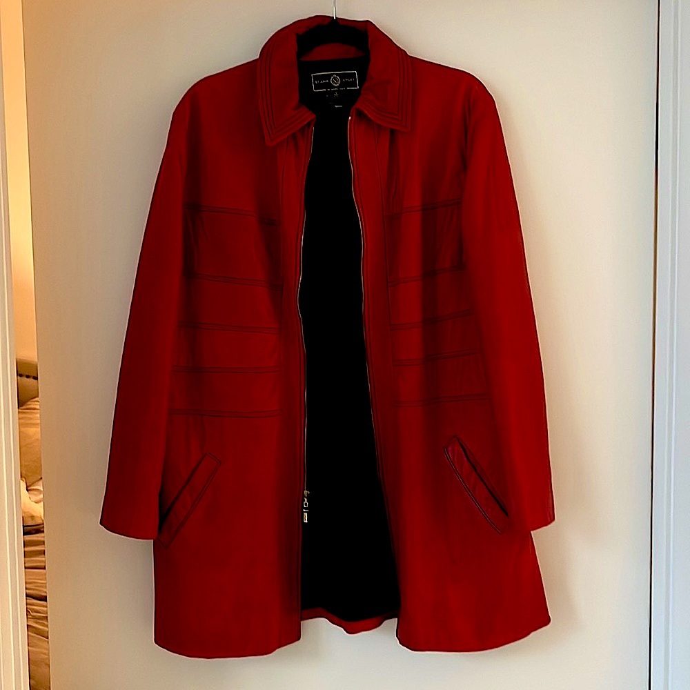 100% leather red jacket - St. John Sport by Marie Gray
